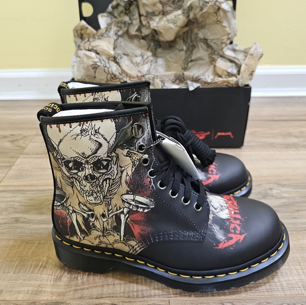 New Dr. Martens 1460 ΜETALLICA 8-Eye Smooth Leather Boots